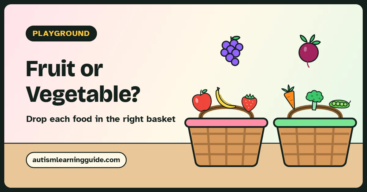 fruit and vegetable sorting game for kids