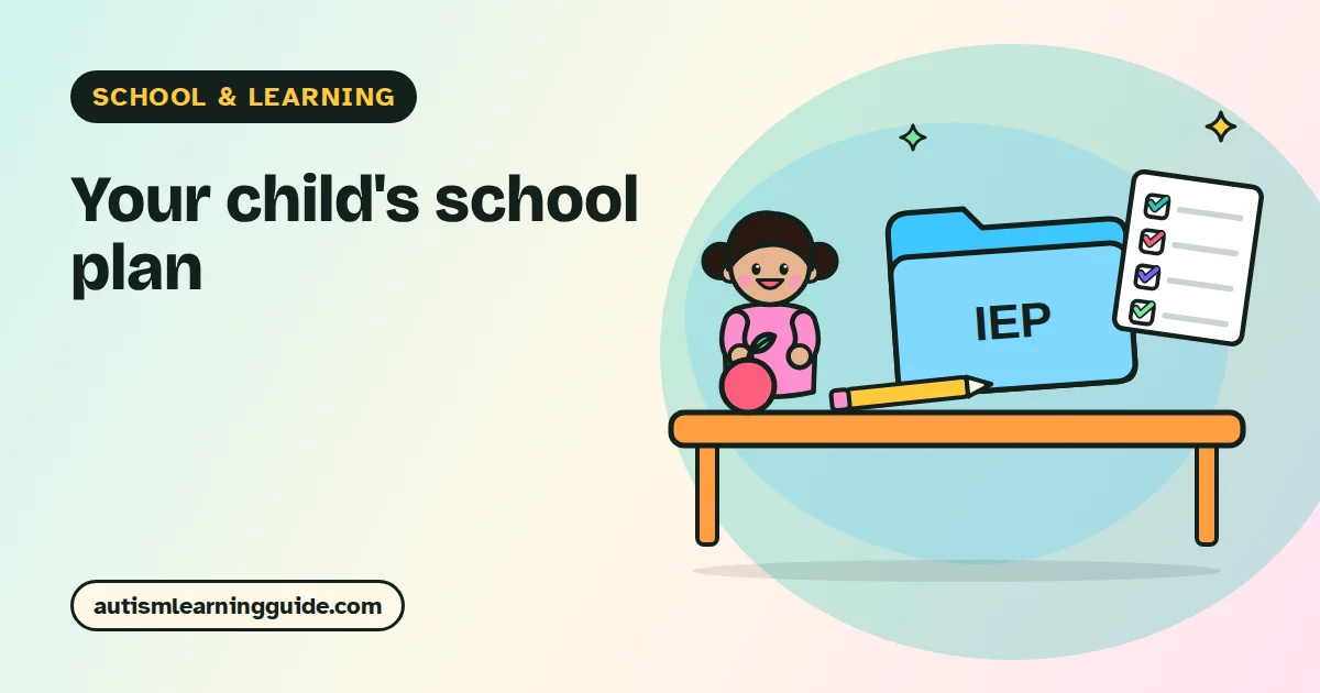Parent and teacher reviewing an IEP for autism at a school table
