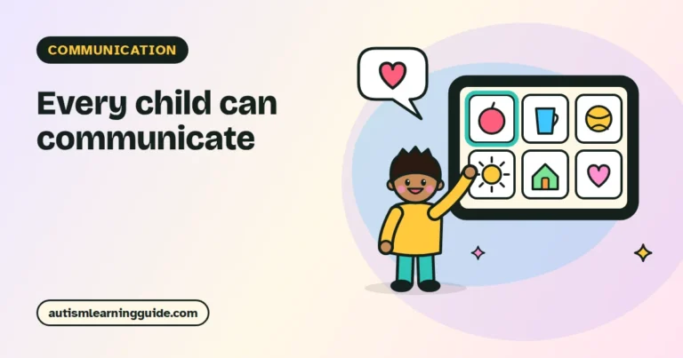 Child using a tablet communication app, an example of AAC for autistic children
