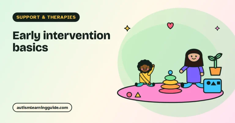 Parent playing with a toddler on the floor during early intervention for autism