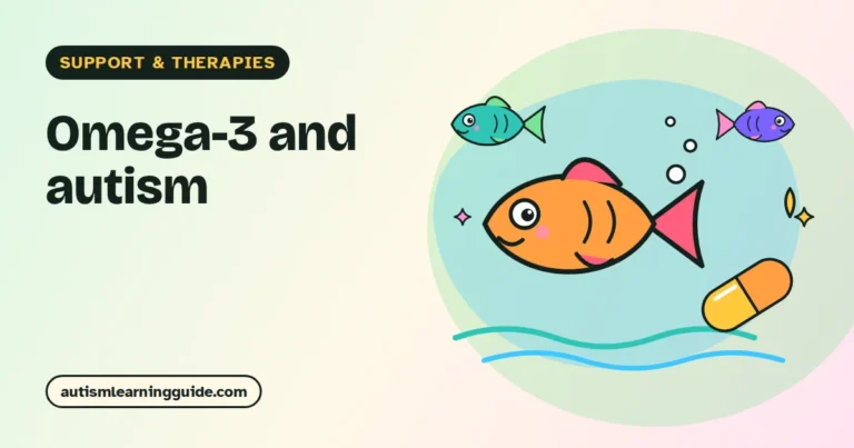 Fish oil capsules and fish illustrating omega-3 and autism research