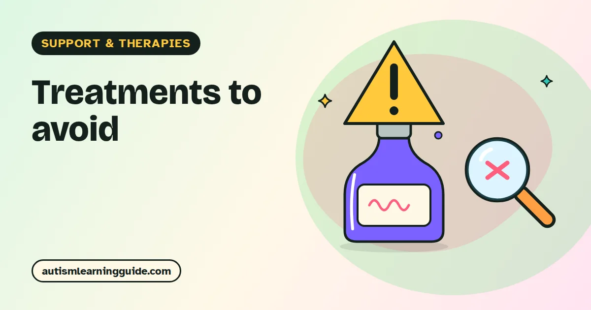 Parent reading a product label with concern while researching unproven autism treatments