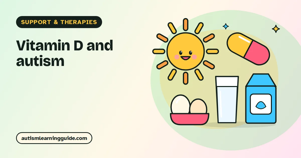 Sunlight and vitamin D foods illustrating vitamin D and autism