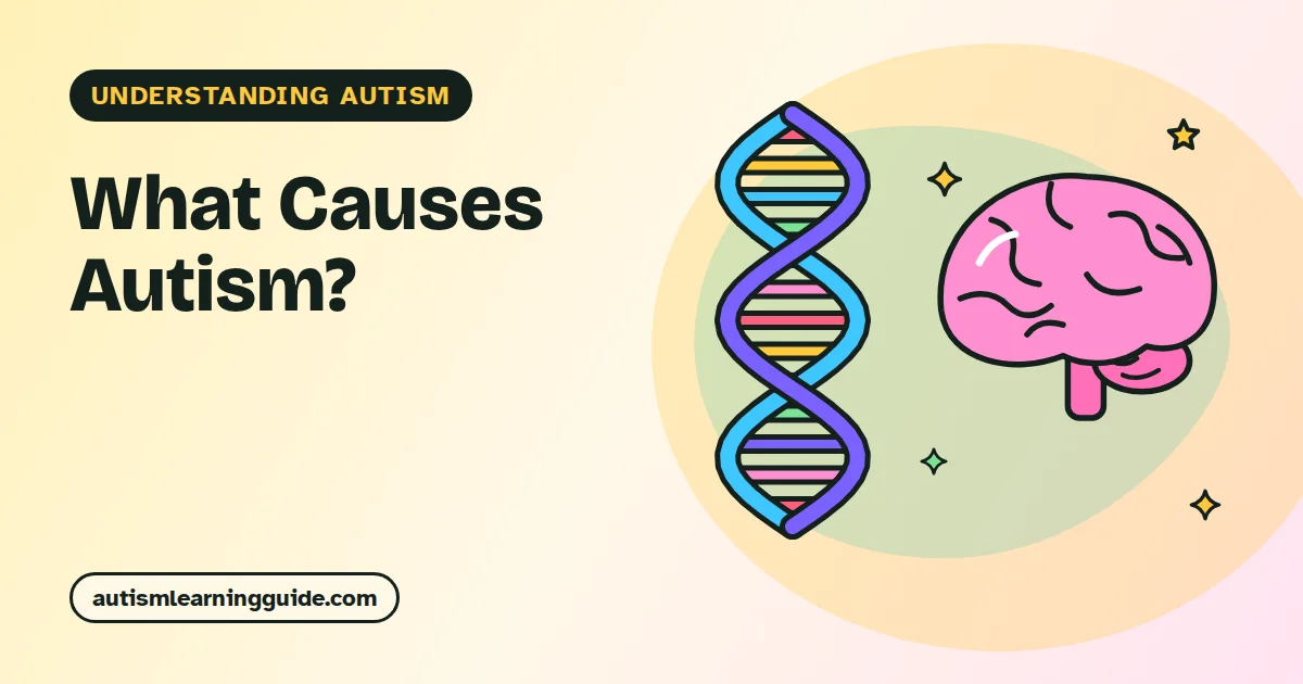 DNA strand illustration explaining what causes autism