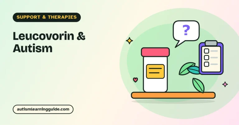 Leucovorin for autism: a medicine bottle, leafy greens and a checklist